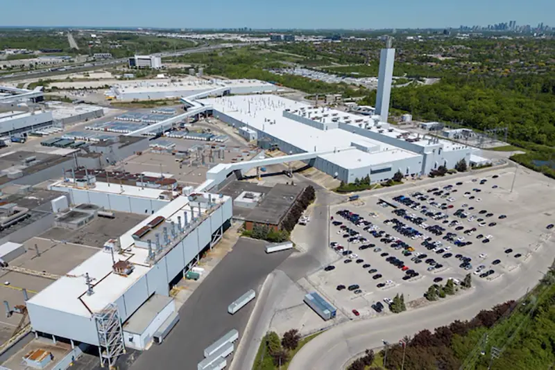 An aerial view shows Ford's Oakville Assembly Plant in Oakville, Ontario, Canada May 26, 2023. REUTERS/Carlos Osorio/File photo