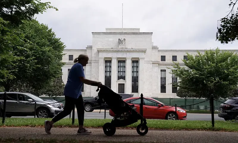 The exterior of the Marriner S. Eccles Federal Reserve Board Building is seen in Washington, D.C., U.S., June 14, 2022. REUTERS/Sarah Silbiger/File Photo