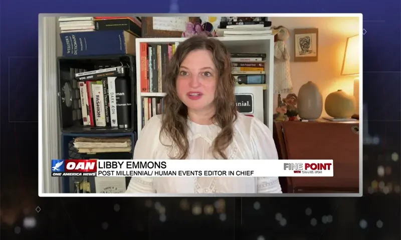 Video still from Fine Point on One America News Network during an interview with the guest, Libby Emmons.