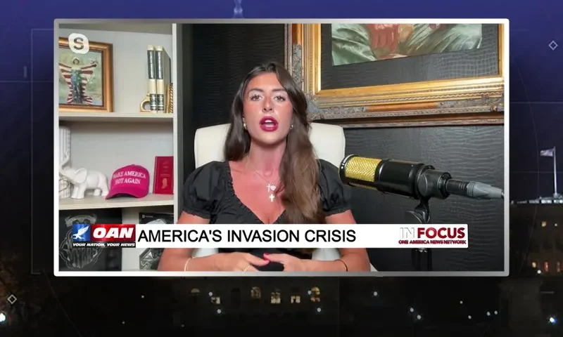 Video still from In Focus on One America News Network during an interview with the guest, Gabrielle Cuccia.