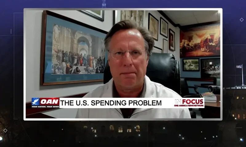 Video still from In Focus on One America News Network during an interview with the guest, Dr. Dave Brat.