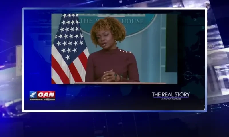 Video still from The Real Story on One America News Network.