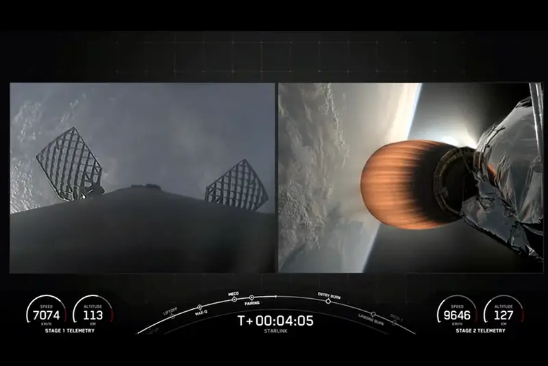 SpaceX's Falcon 9 is pictured launching satellites to orbit in space after it lifted off from the Vandenberg Space Force Base in California, U.S., in this screenshot obtained from a handout video released on July 12, 2024. SpaceX/Handout via REUTERS